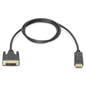 DIGITUS AK-340301-010-S - DisplayPort Adapterkabel, DP - DVI (24+1) St/St, 1.0m, m/lock, DP 1.1a kompatibel, CE, sw