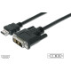 DIGITUS AK-330300-020-S - HDMI Adapterkabel, Typ A-DVI(18+1) St/St,  2.0m, Full HD, sw
