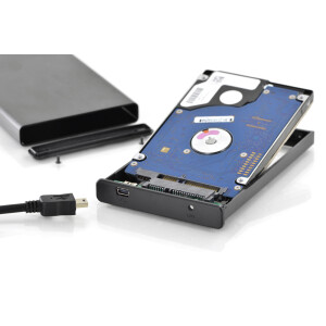 DIGITUS DA-71104 - SSD/HDD SATA Gehäuse 2.5" USB2.0, for SATA II HDD 2.5", Alu, w/o PSU