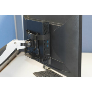 DIGITUS DA-90360 - Multifunktion Mini Desk PC Halter für Tischbefest. o. zwischen Halterung,VESA75x75,100x100