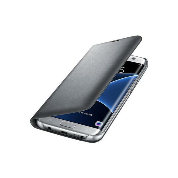 Samsung LED View Cover EF-NG935 Flip-H&uuml;lle f&uuml;r Mobiltelefon Silber Galaxy S7 edge (EF-NG935PSEGWW)