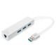 DIGITUS DA-70250-1 - USB 3.0, 3-Port HUB & Gigabit LAN Adapter 3xUSB A/F,1xUSB A/M,1xRJ45 LAN, Win/Mac OS