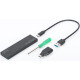DIGITUS DA-71115 - USB Type-C 3.1 External SSD-Gehäuse M.2 (NGFF) B-Key, Alu-Gehäuse, schwarz, Chipsatz: JMS580