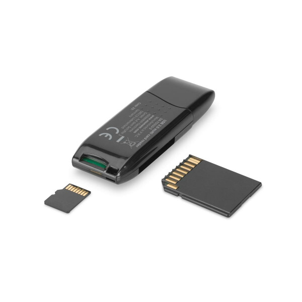 DIGITUS DA-70310-3 - USB 2.0 SD/Micro SD Kartenleser für SD (SDHC/SDXC) und TF (Micro-SD) Karten