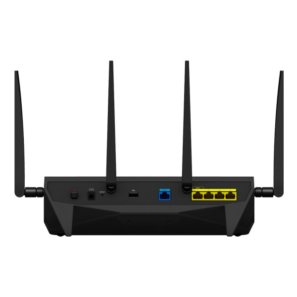 Synology RT2600AC - Wi-Fi 4 (802.11n) - Dual-Band (2,4 GHz/5 GHz) - Eingebauter Ethernet-Anschluss - Schwarz - Tabletop-Router