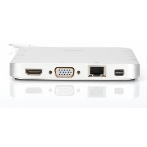 DIGITUS DA-70863 - Universal Docking Station, USB-C, 11 Ports 3x Video,1x USB-C, 3x USB3.0, RJ45, 2x Kartenleser