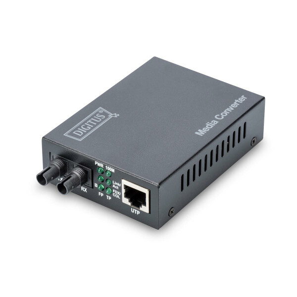 DIGITUS DN-82010-1 - Fast Ethernet Medienkonverter, Multimode ST Stecker, 1310nm, bis zu 2km