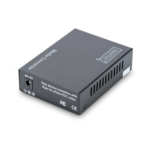 DIGITUS DN-82121-1 - Gigabit Ethernet Medienkonverter, Singlemode SC Stecker, 1310nm, bis zu 20km