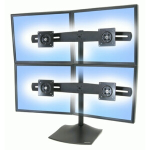 Ergotron DS Series DS100 Quad Monitor Desk Stand - 14 kg - 61 cm (24 Zoll) - 75 x 75 mm - 100 x 100 mm - Schwarz