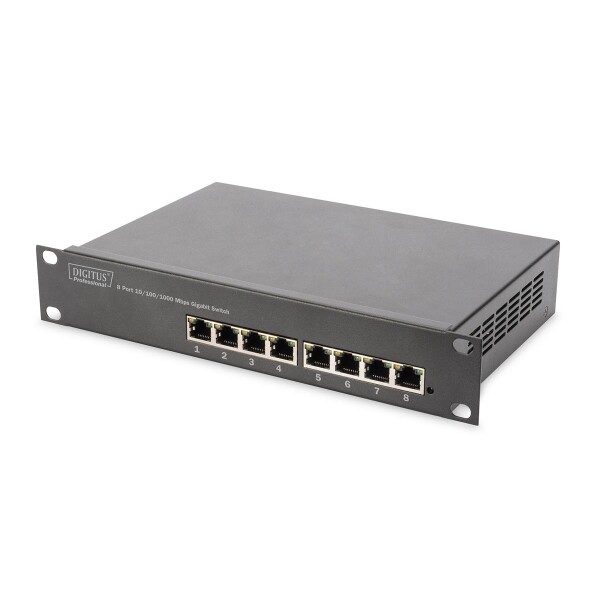 DIGITUS DN-80114 - Gigabit Ethernet Switch 8-port, 10 inch, unmanaged