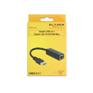 Delock Adapter USB 3.0 &gt; Gigabit LAN 10/100/1000 Mb/s...