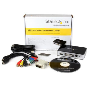 StarTech.com USB 3.0 Video Grabber - HDMI / DVI / VGA / Component HD PVR Video Capture - NTSC,PAL,PAL 60,PAL M - 60 fps - 1080i,1080p,480i,480p,576i,576p,720p - H.264,MPEG4 - 104 g - 75,5 mm