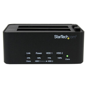 StarTech.com USB 3.0 auf 2,5 / 3,5&quot; SATA / SSD Festplatten Dockingstation / Duplikator und Eraser Dock - 2.5,3.5 Zoll - 100 - 240 V - 1.2 A - 12 V - 3 A - Typ M