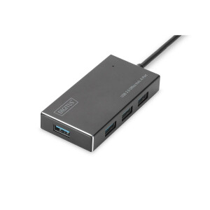 DIGITUS DA-70240-1 - USB 3.0 Hub, 4-port Incl. 5V/2A...