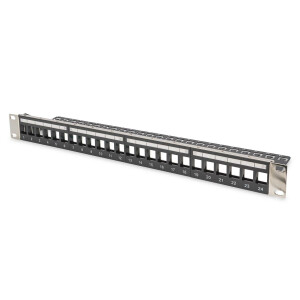 Patchpanel Modular 24port 1HE 19" 1HE, RAL9005 shielded