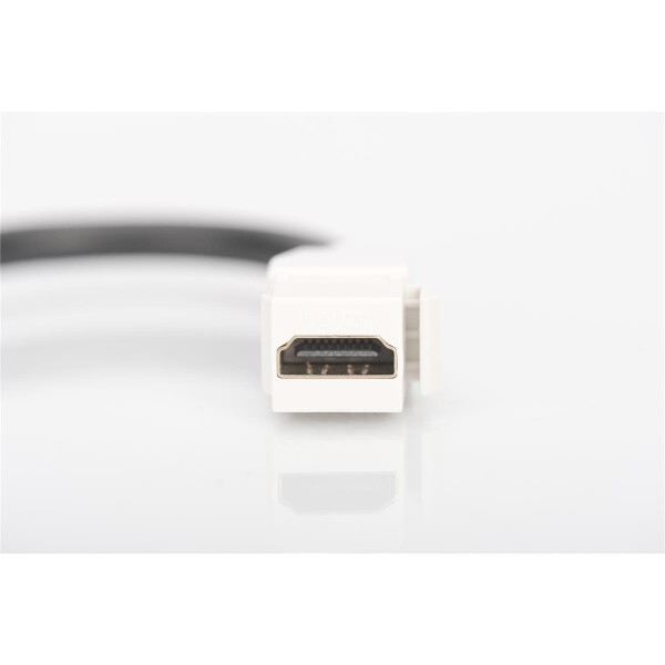 DIGITUS DN-93403 - HDMI 2.0 Keystone Modul für DN-93832, 12 cm Kabel, reinweiß (RAL 9003)