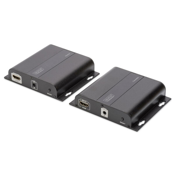 DIGITUS DS-55122 - 4K HDMI Extender Set über IP, 4K*2K@30Hz via Netzwerkkabel (CAT 5/5e/6/7), schwarz