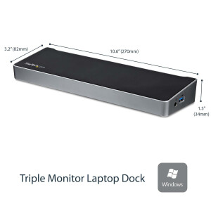 StarTech.com Triple-Video Laptop Dockingstation - USB 3.0...