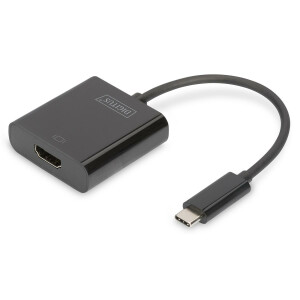 DIGITUS DA-70852 - USB Type-C zu HDMI Adapter, 4K/30Hz schwarz