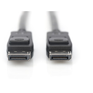 DIGITUS AK-340106-010-S - DisplayPort Anschlusskabel, DP St/St, 1.0m, m/Verriegelung,UHD 8K,Vers.1.3/1.4,sw