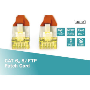 Patchk.Cat.6a  0,25m Rot LSOH, AWG 26/7