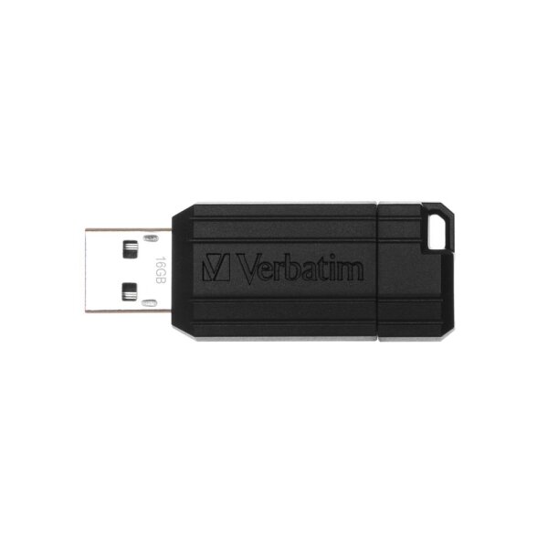 Verbatim PinStripe - USB-Stick 16 GB - Schwarz - 16 GB - USB Typ-A - 2.0 - 8 MB/s - Dia - Schwarz