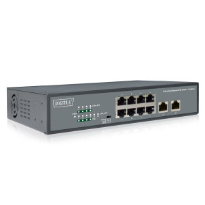 PoE Switch  8x10/100 2 Uplinks, mit VLAN Funktion