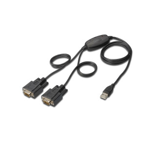 DIGITUS DA-70158 - USB zu Serial Adapter, RS232 2 x RS232, cable type, Chipsatz: FT2232H, 1.5m