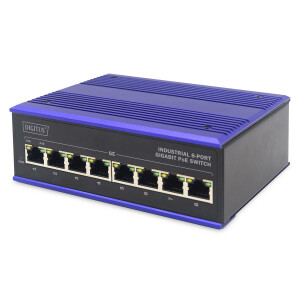 Industrie GE PoE Switch, 8Port 8x10/100/1000Base, DINrail