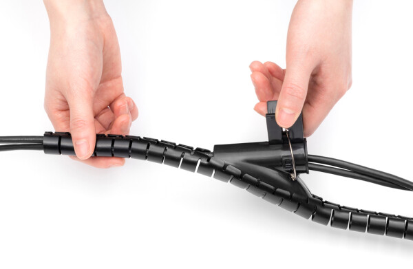 Kabelschlauch, flexibel, 5m mit Einzugshilfe, schwarz