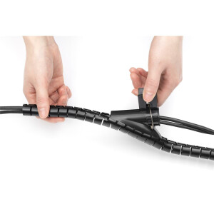 Kabelschlauch, flexibel, 5m mit Einzugshilfe, schwarz