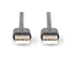 USB KAB. A/ST<>A/ST  1m USB 2.0 kompatibel, schwarz