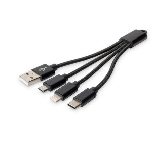 3 in 1 Ladekabel USB A,Lightn.,Micro USB,USB C