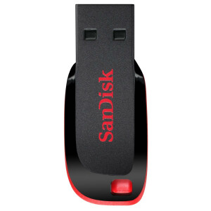 SanDisk Cruzer Blade - 16 GB - USB Typ-A - 2.0 - Ohne Deckel - 2,5 g - Schwarz - Rot
