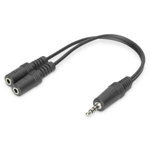 Headset Adapter Kabel 3,5mm Klinke - 2x3.5mm stereo