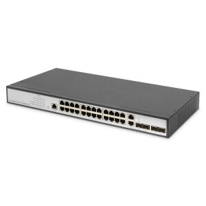 DIGITUS DN-80221-3 - 24-Port Gigabit Layer 2 Switch 24-port + 2 combo and 2 SFP uplink port