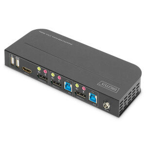 DIGITUS DS-12850 - KVM Switch, 2x1  DP, DP/HDMI Out,USB 4Kx2K@60Hz