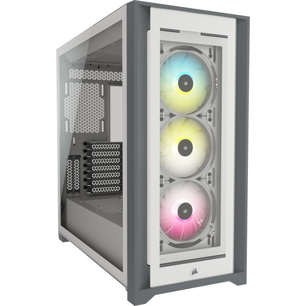 Corsair iCUE 5000X RGB - Midi Tower - PC - Kunststoff - Stahl - Geh&auml;rtetes Glas - Wei&szlig; - ATX,EATX,ITX - Gaming
