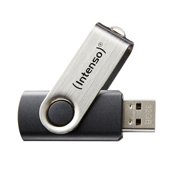 Intenso Basic Line - 8 GB - USB Typ-A - 2.0 - 28 MB/s - Drehring - Schwarz - Silber