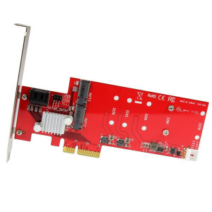 StarTech.com 2x M.2 NGFF SSD RAID Karte plus 2x SATA III Ports - PCIe - Speichercontroller (RAID)