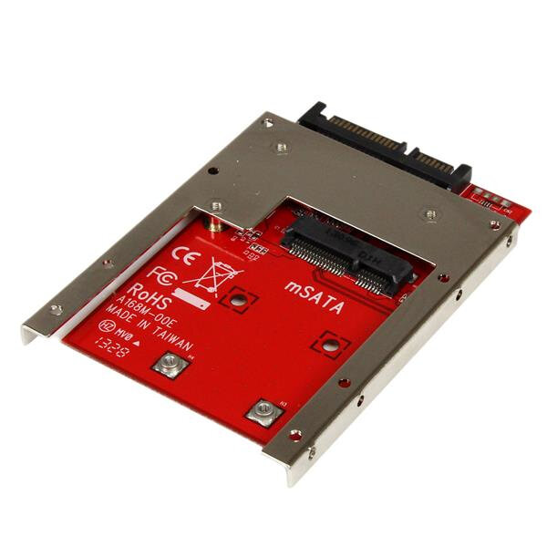 StarTech.com mSATA SSD auf 2,5 Zoll SATA Adapter / Konverter - SATA - mSATA - Schwarz - Rot - Silber - CE - FCC - 6 Gbit/s - -40 - 85 °C