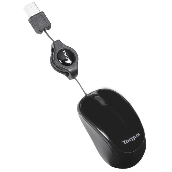 Targus Compact Blue Trace Mouse - Beidhändig - Blue Trace - USB Typ-A - 1000 DPI - Schwarz