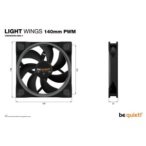 Be Quiet! ! Light Wings PWM 3e 140x140x25| BL078