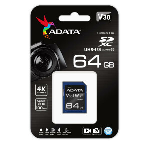 ADATA ASDX64GUI3V30S-R - 64 GB - SDXC - Klasse 10 - UHS-I...