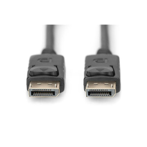 DIGITUS DB-340100-020-S - DisplayPort Anschlusskabel, DP St/St, 2m, m/Verriegelung, DP 1.2, Ultra HD 4K, sw