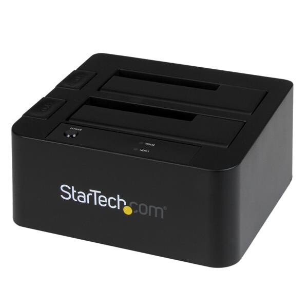 StarTech.com 2-fach USB 3.0 / eSATA Festplatten Dockingstation mit UASP für 2,5/3,5" SSD / HDD - Festplatte - SSD - Serial ATA III - 2.5,3.5 Zoll - 8 TB - USB 3.2 Gen 1 (3.1 Gen 1) Type-B - 6 Gbit/s