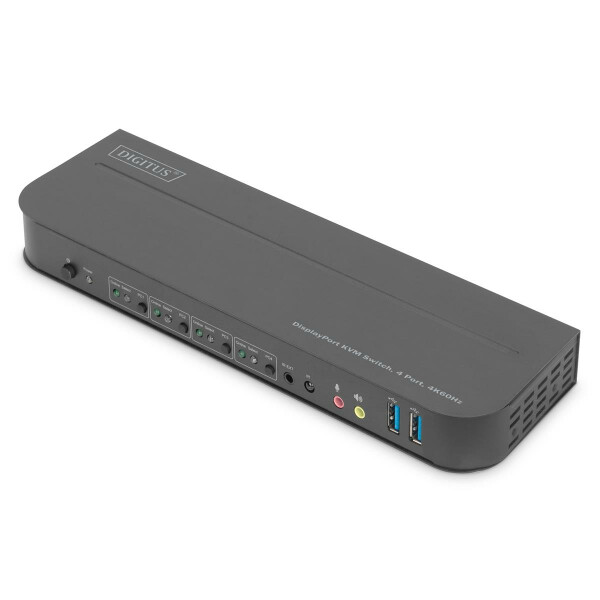 DIGITUS DS-12890 - KVM Switch, 4x1,DP, DP/HDMI Out,USB 4Kx2K@60Hz