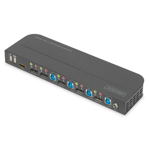 DIGITUS DS-12890 - KVM Switch, 4x1,DP, DP/HDMI Out,USB 4Kx2K@60Hz