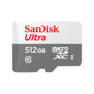 SanDisk 512GB Ultra Lite White/Gray microSDXC 100MB/s Class 10 UHS-I 3x5 pack - Extended Capacity SD (MicroSDHC)