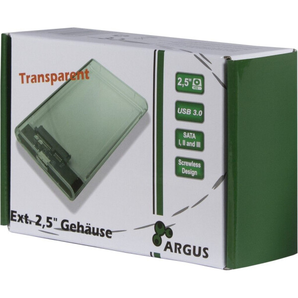 Inter-Tech GD-25000 - HDD-Gehäuse - 2.5 Zoll - SATA - Serial ATA II - Serial ATA III - 5 Gbit/s - USB Konnektivität - Transparent